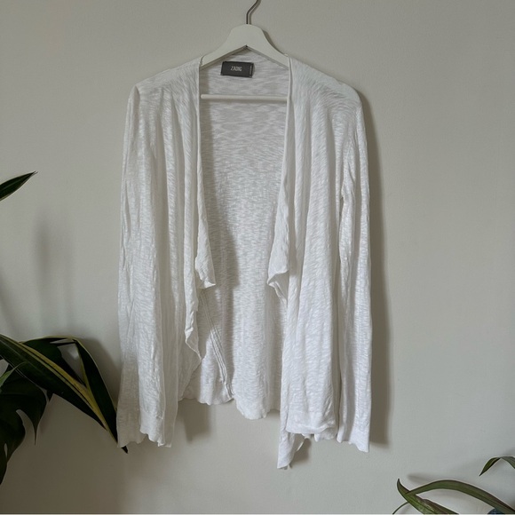 Zadig & Voltaire Daphnee Light Asymmetrical Cotton Cardigan Size S White - Picture 1 of 6